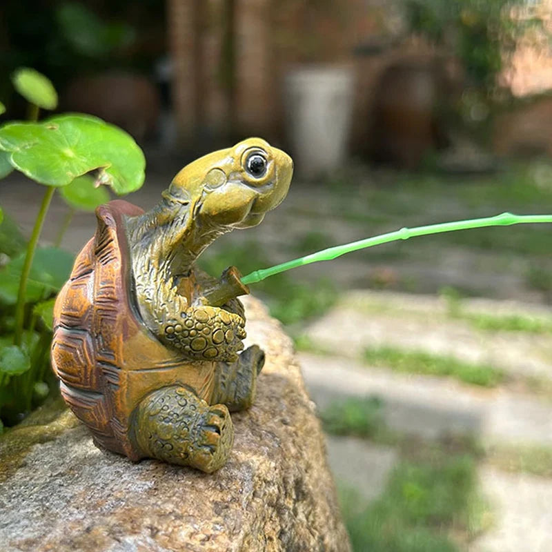 Rope Fishing Turtle Figurine