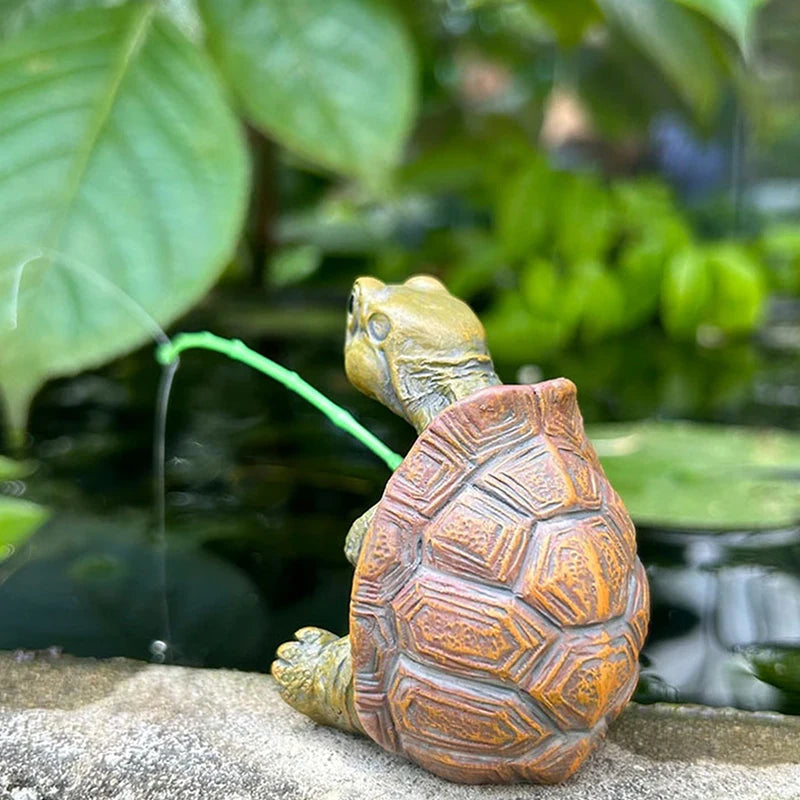 Rope Fishing Turtle Figurine