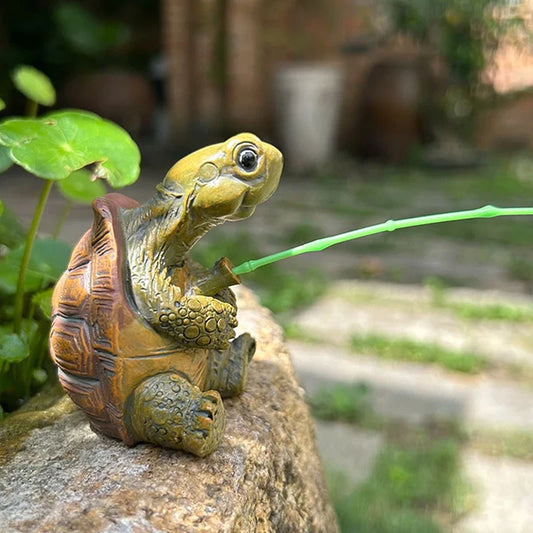 Rope Fishing Turtle Figurine